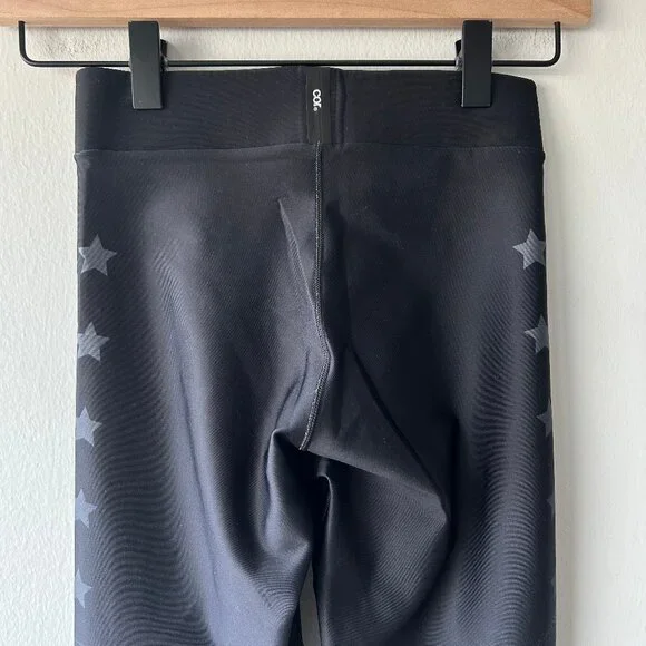 Ultracor COR Star Print Leggings XS Black High Rise Made in USA - Picture 2 of 9